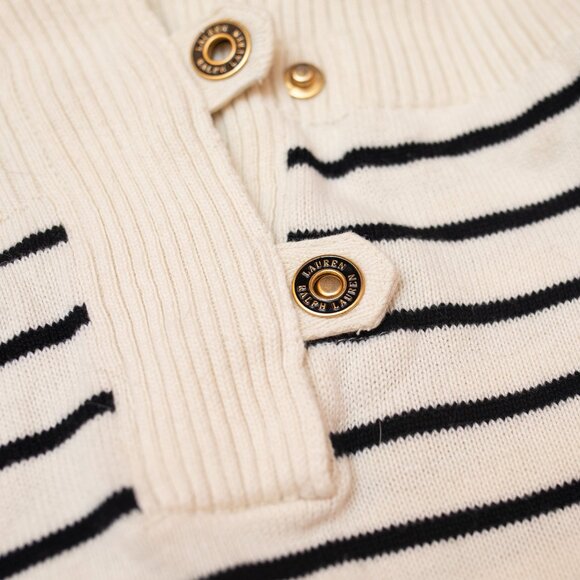 Black & Cream Striped Ralph Lauren Sweater - Picture 6 of 7